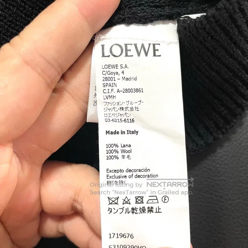 Loewe Loewe Black Wool Knit Fringe Sweater, 100% Wool Size XS / US 0-2 / IT 36-38 - 6 Thumbnail