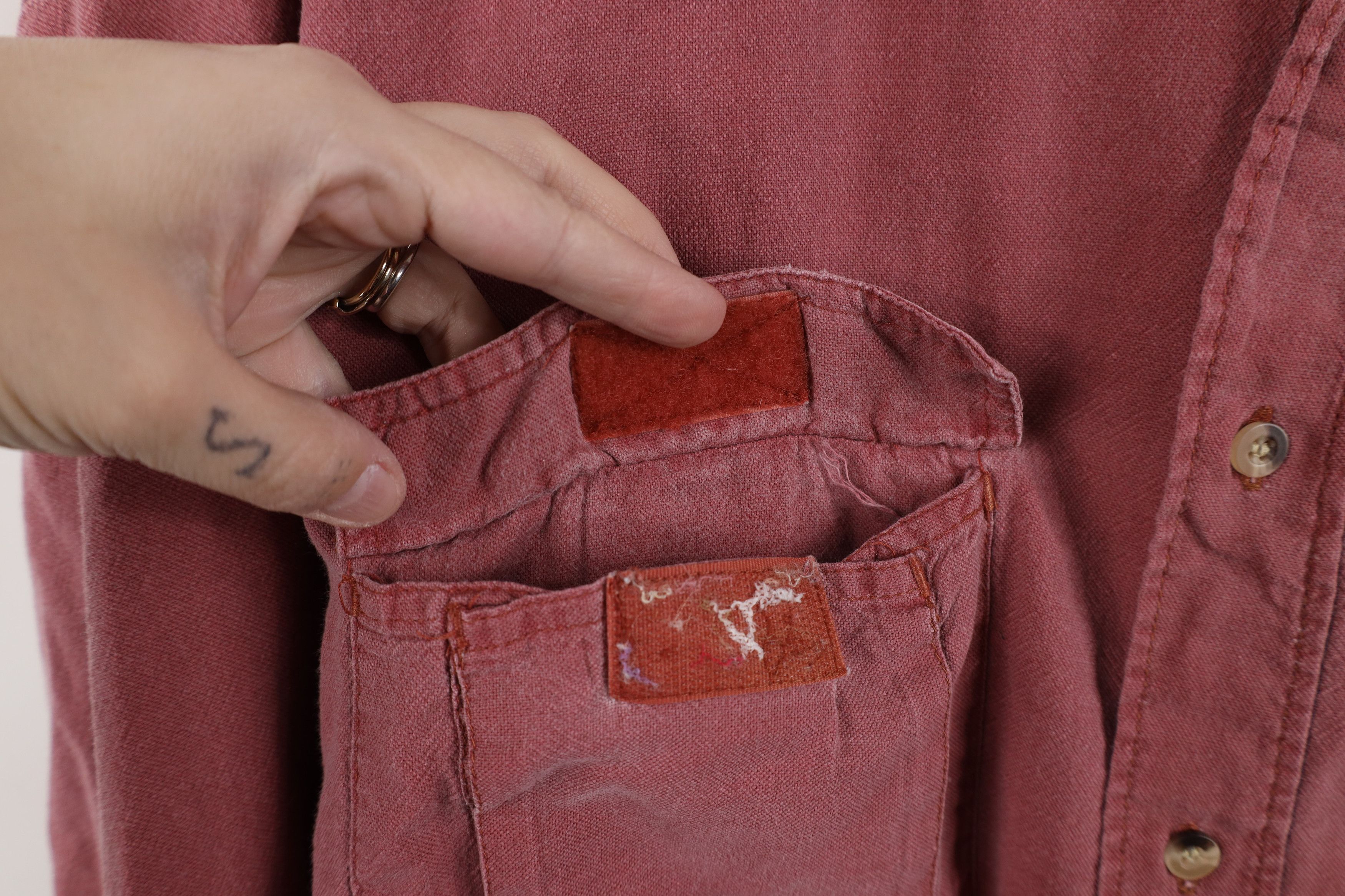 Vintage Vintage 90s Streetwear Baggy Double Pocket Button Shirt Red Size US XXL / EU 58 / 5 - 10 Thumbnail