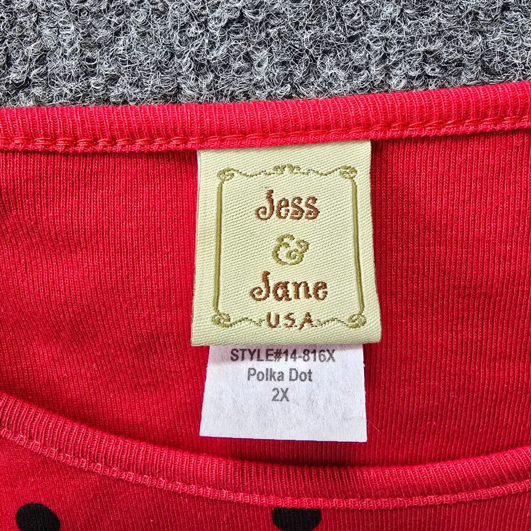Etro Jess Jane Blouse Women 2X Red Black Polka Dot Rockabilly Retro Casual Womens Size XXL / US 16-18 / IT 52-54 - 4 Thumbnail