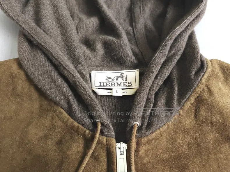 Hermes Hermes Men's leather jacket with knit part 100% cashmere Size US L / EU 52-54 / 3 - 3 Thumbnail