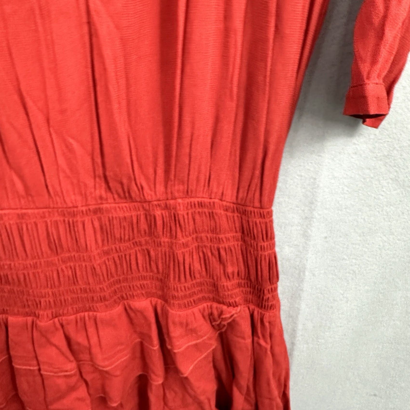 ba&sh ba&sh Dress Women Mini 0 Tomato Red V-Neck Long Sleeve Puff Sleeve Chiffon Layered Indie Bohemian Designer 90s Theme Mens? Size S / US 4 / IT 40 - 7 Thumbnail