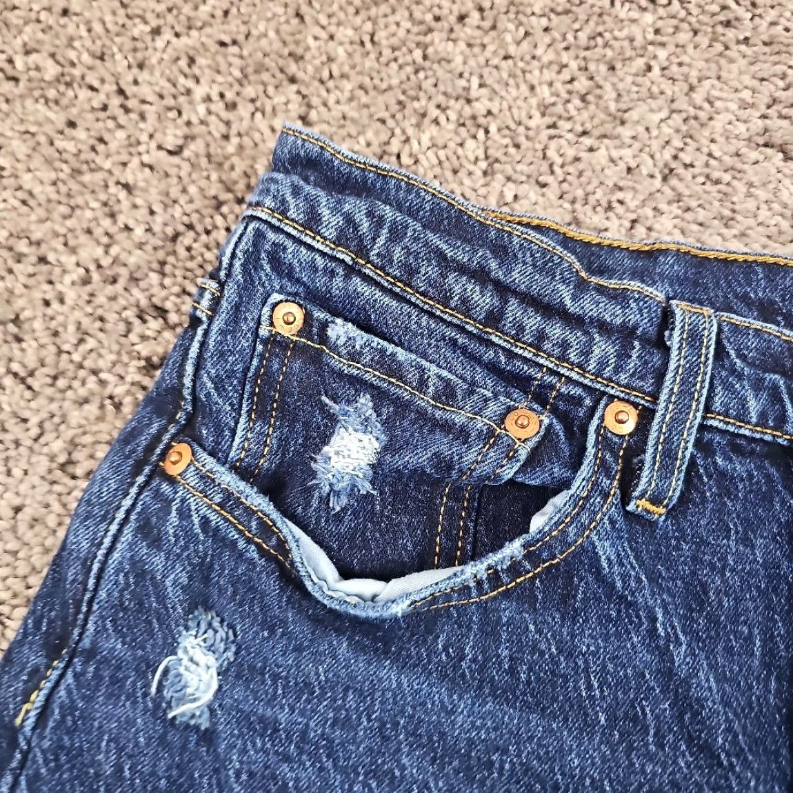 Levi's Levi's 501 Jeans Womens 30 Skinny High Stretch Button Fly Distressed Denim 27x27 Blue Size 30 Adult Womens Jeans Skinny Stretch Distressed Size 30" / US 8 / IT 44 - 3 Thumbnail