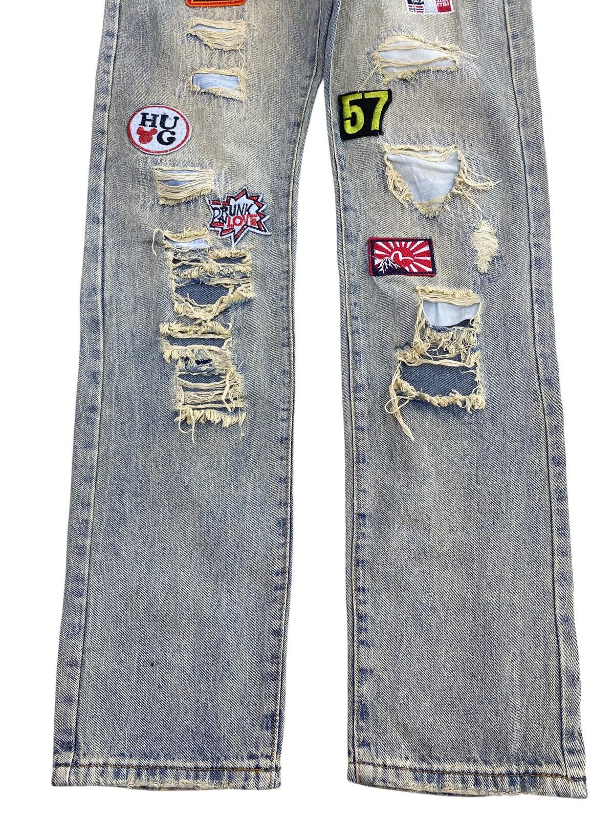 Japanese Brand Japanese Brand Acid Blue Wash Style Patchwork Jeans Size US 32 / EU 48 - 9 Thumbnail