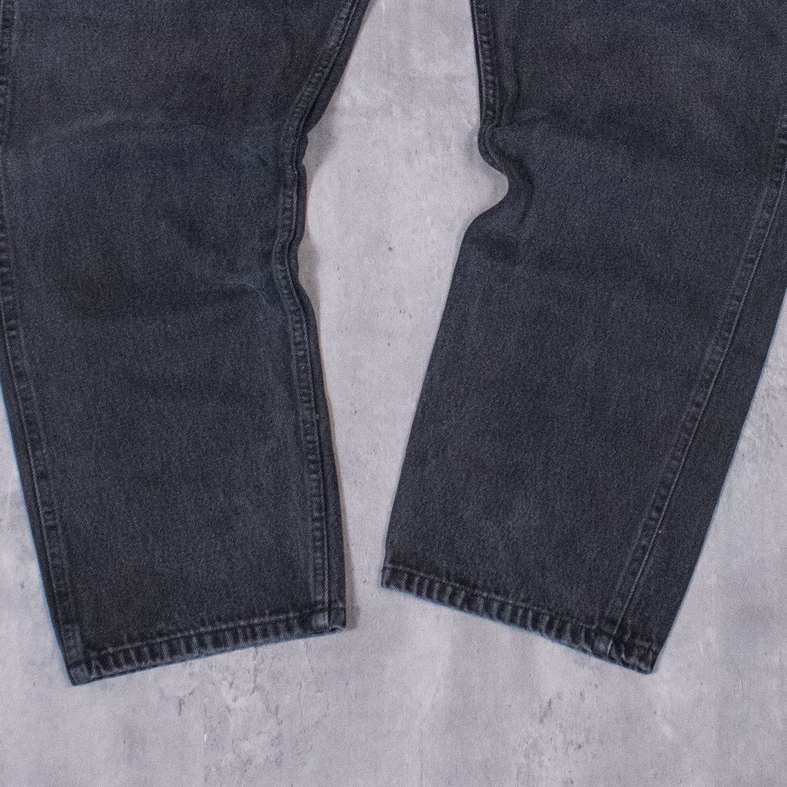 Japanese Brand Vintage 1990's Baggy Relax Fit Slim Black Denim Jeans Pant's Size US 35 - 3 Thumbnail