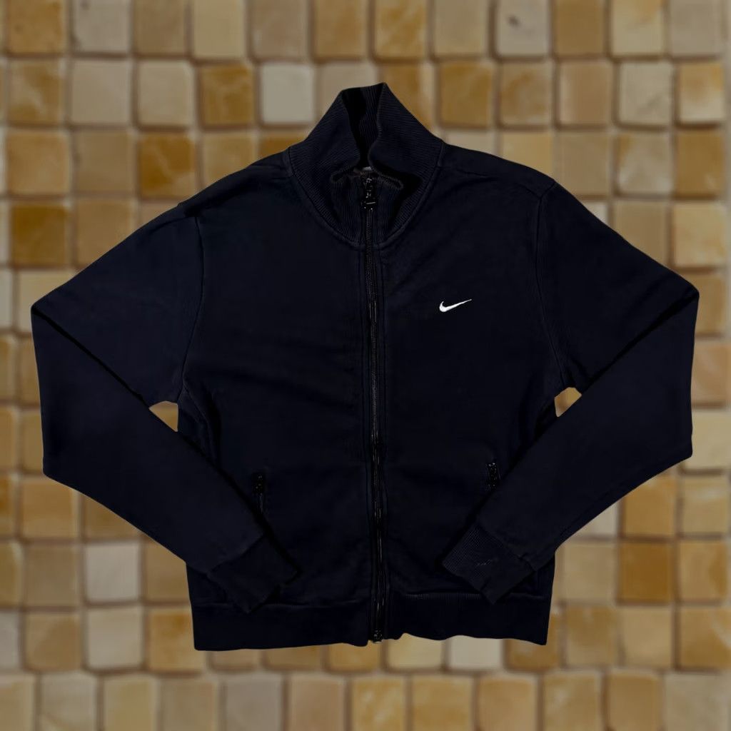 Nike Nike Classic Embroidered Mini Swoosh Logo Black Full Zip Sweatshirt Women's L Size L / US 10 / IT 46 - 1 Thumbnail