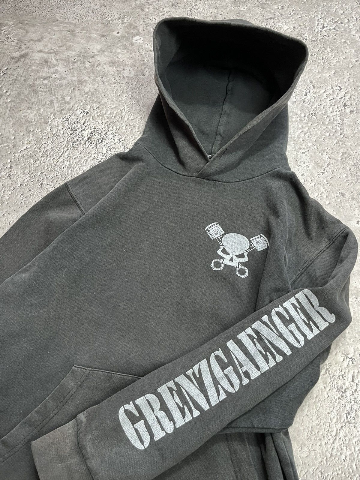 Other Vintage Grenzgaenger Biker Skull Faded Hoodie Size US M / EU 48-50 / 2 - 6 Thumbnail