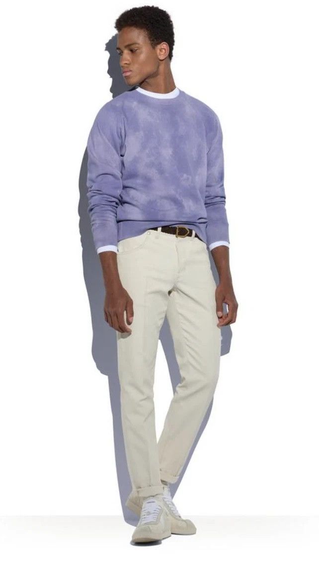 Tom Ford TOM FORD TIE DYE CREW NECK SWEATSHIRT Lilac Purple Size US S / EU 44-46 / 1 - 2 Thumbnail