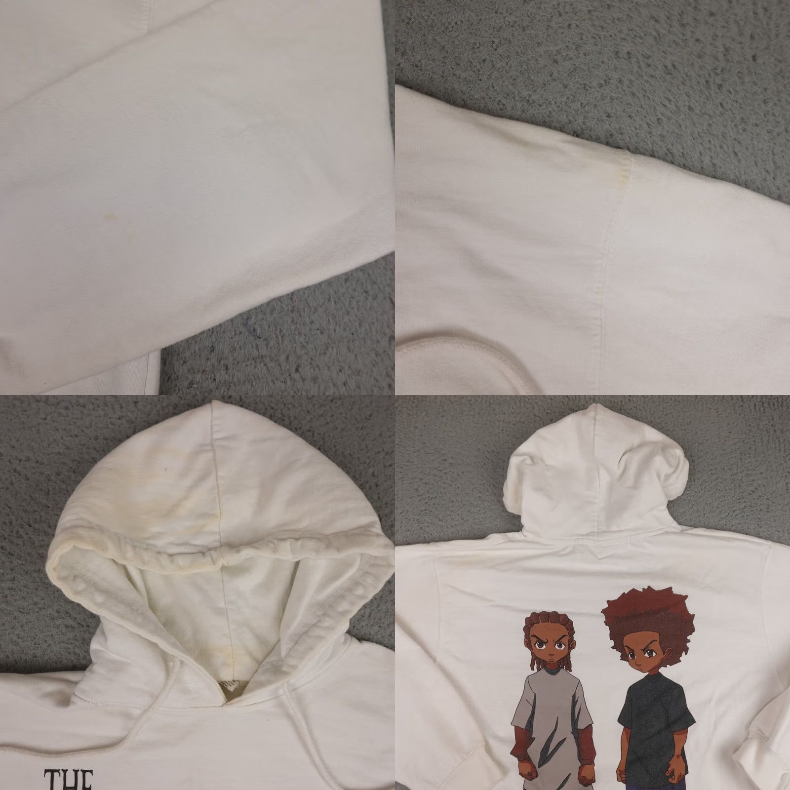 Vintage Hoodie Mens L White Graphic Pullover Cartoon Anime Streetwear Boondocks Branded Unbranded Pullover Logo Regular Fit All Seasons Size US L / EU 52-54 / 3 - 8 Thumbnail