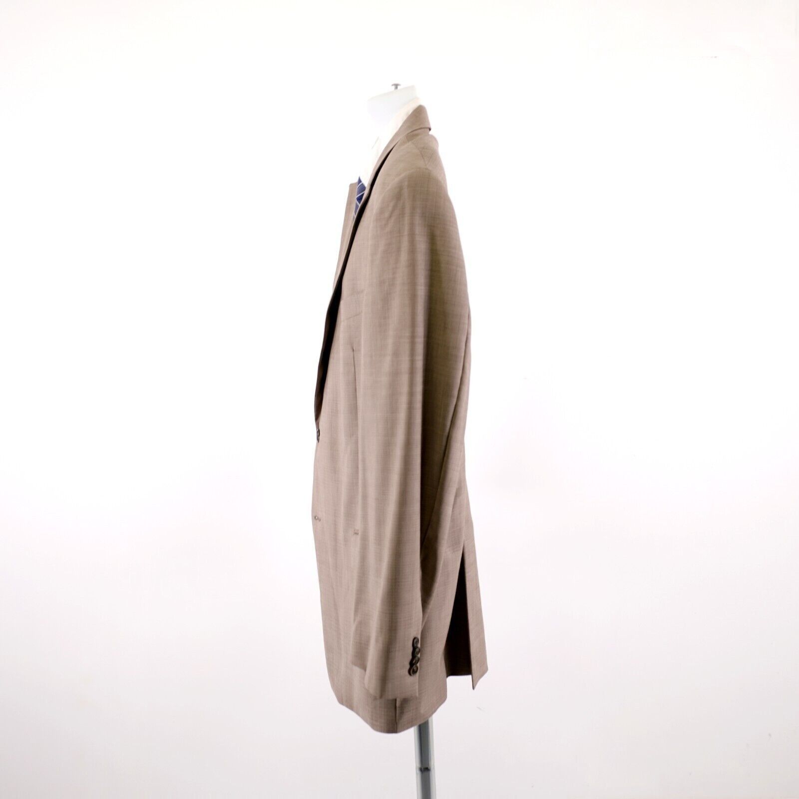 Tommy Hilfiger Tommy Hilfiger Brown Tan Sharkskin Wool 44R 2 Button Blazer Size 44R - 5 Thumbnail