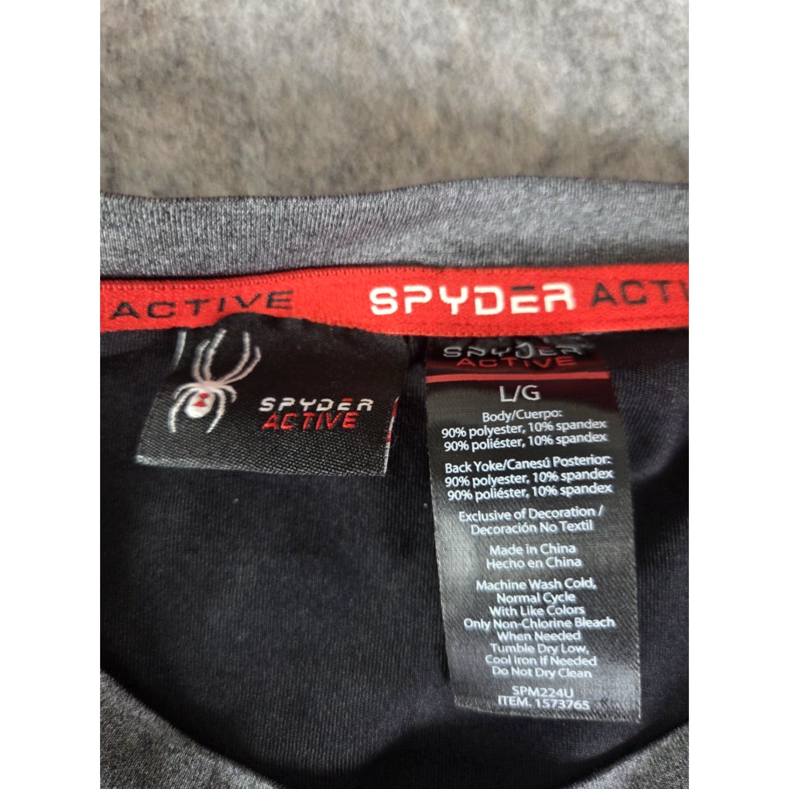 Spyder Spyder Active Shirt Mens Large Gray Black Pro Web Crew Neck Athletic Tee Short Sleeve 90s? Size US L / EU 52-54 / 3 - 2 Thumbnail
