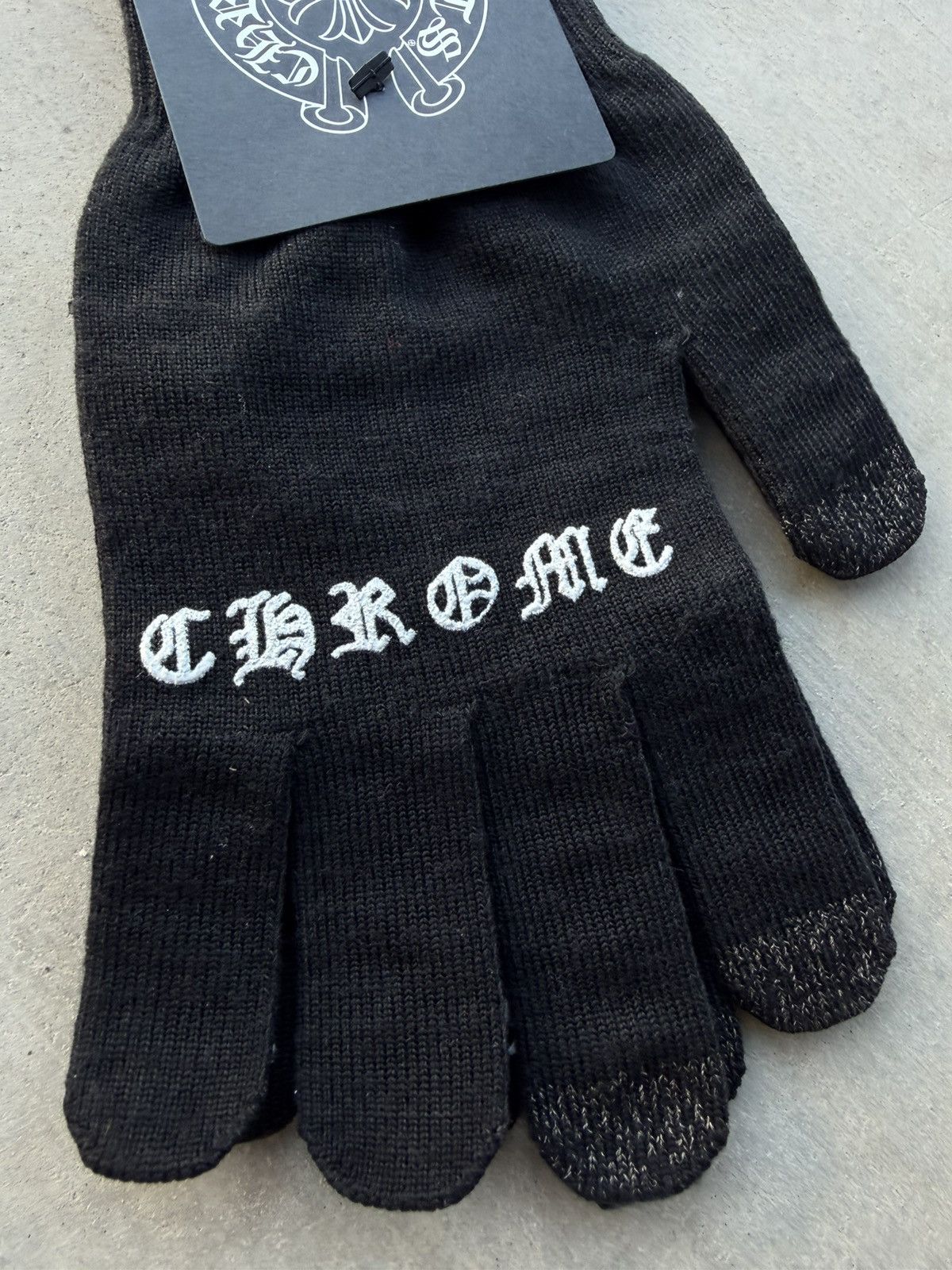 Chrome Hearts Chrome Hearts Black Checkmate Work Gloves Medium NWT Size ONE SIZE - 4 Thumbnail