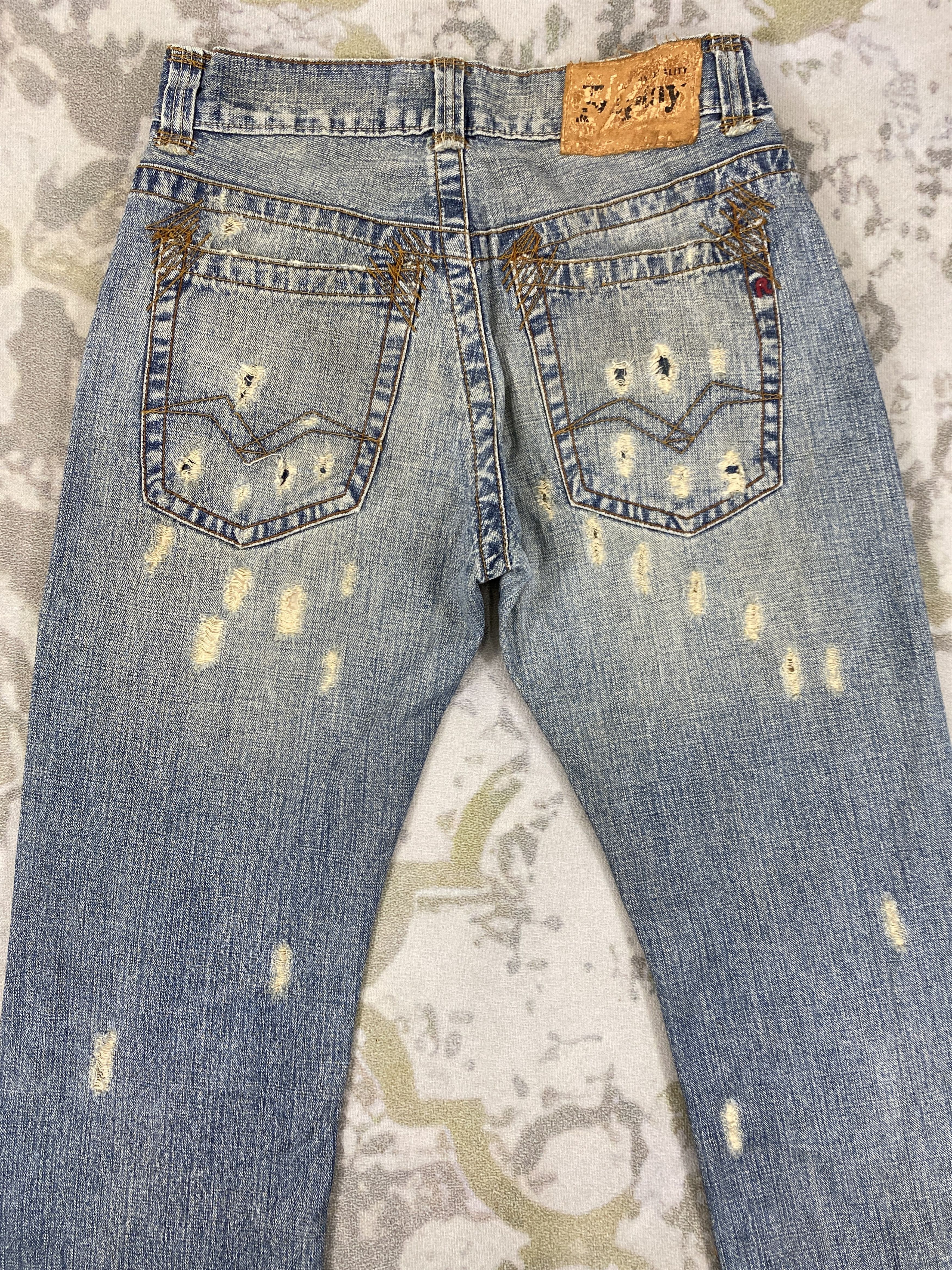 Hysteric Glamour Distressed Blue Vintage Replay Flare Jeans 32x29.5- JN3582 Size US 32 / EU 48 - 4 Thumbnail