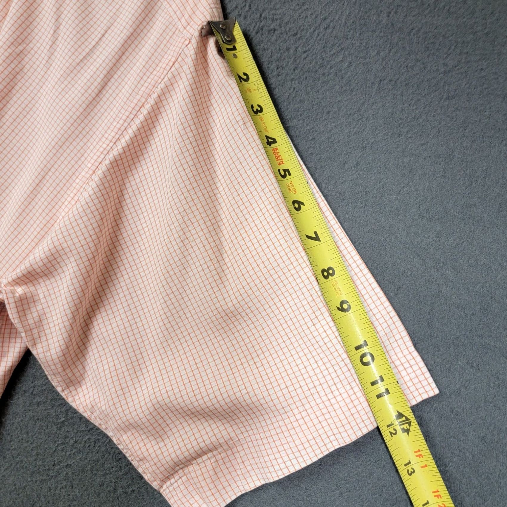 Vintage Measure Up 3XL Button-Down Shirt Adult Short Sleeve Check Orange Cotton Casual - Mens Size US XXL / EU 58 / 5 - 7 Thumbnail