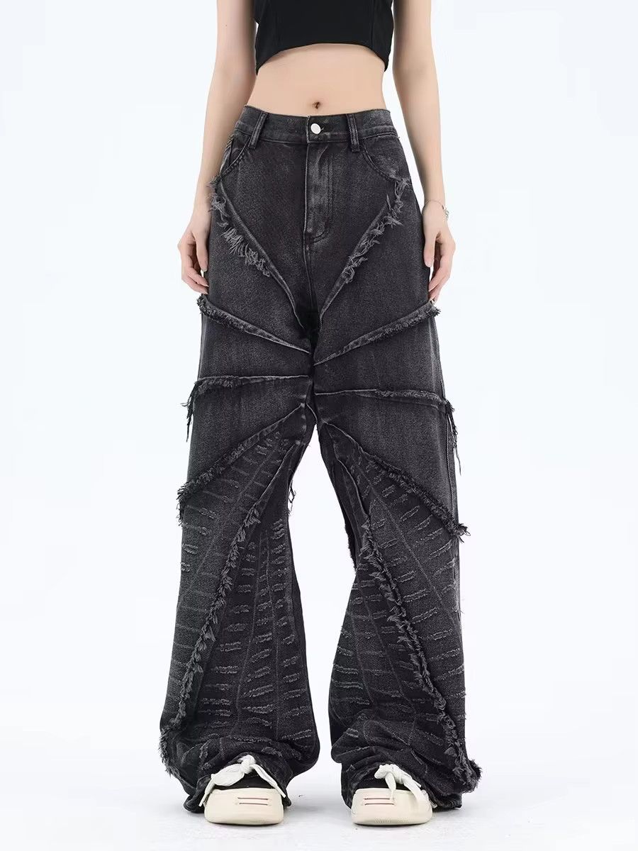 Street Rock Retro Oversized Jeans Wide Leg Trousers
