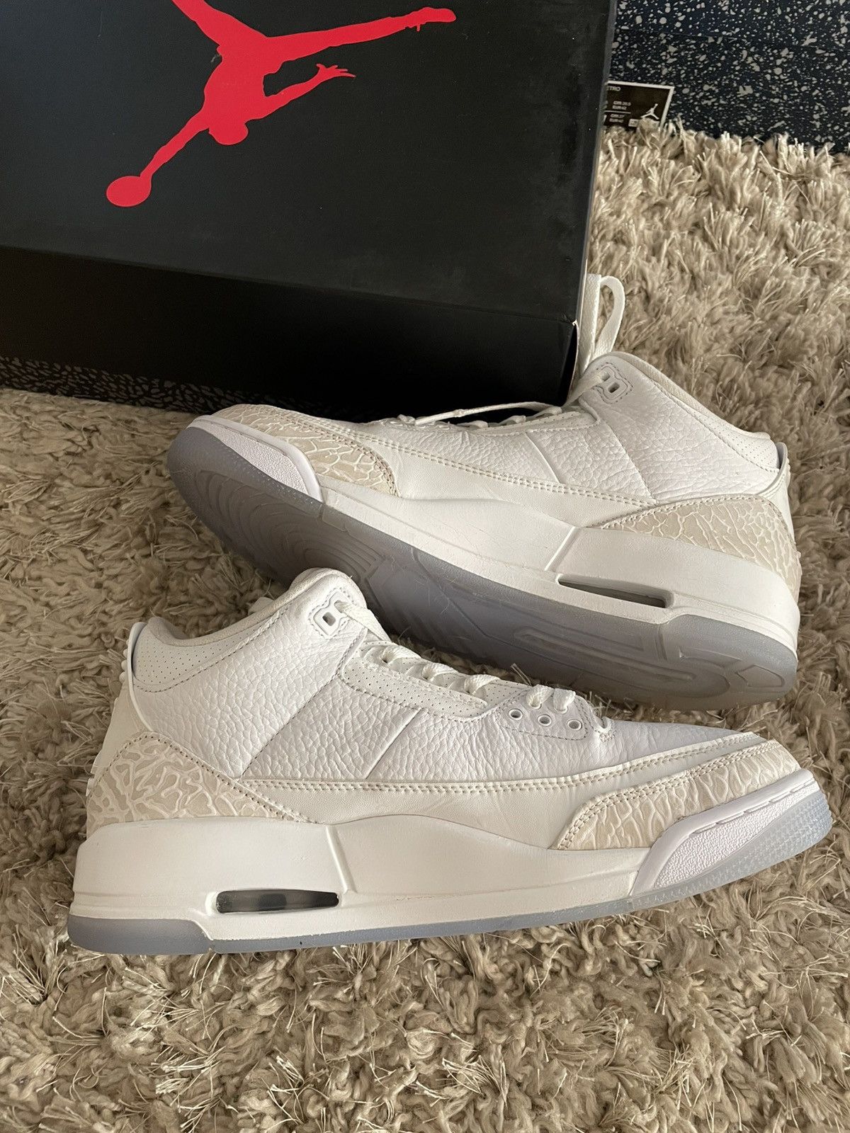 Jordan Brand Jordan 3 Pure White Size US 9.5 / EU 42-43 - 3 Thumbnail