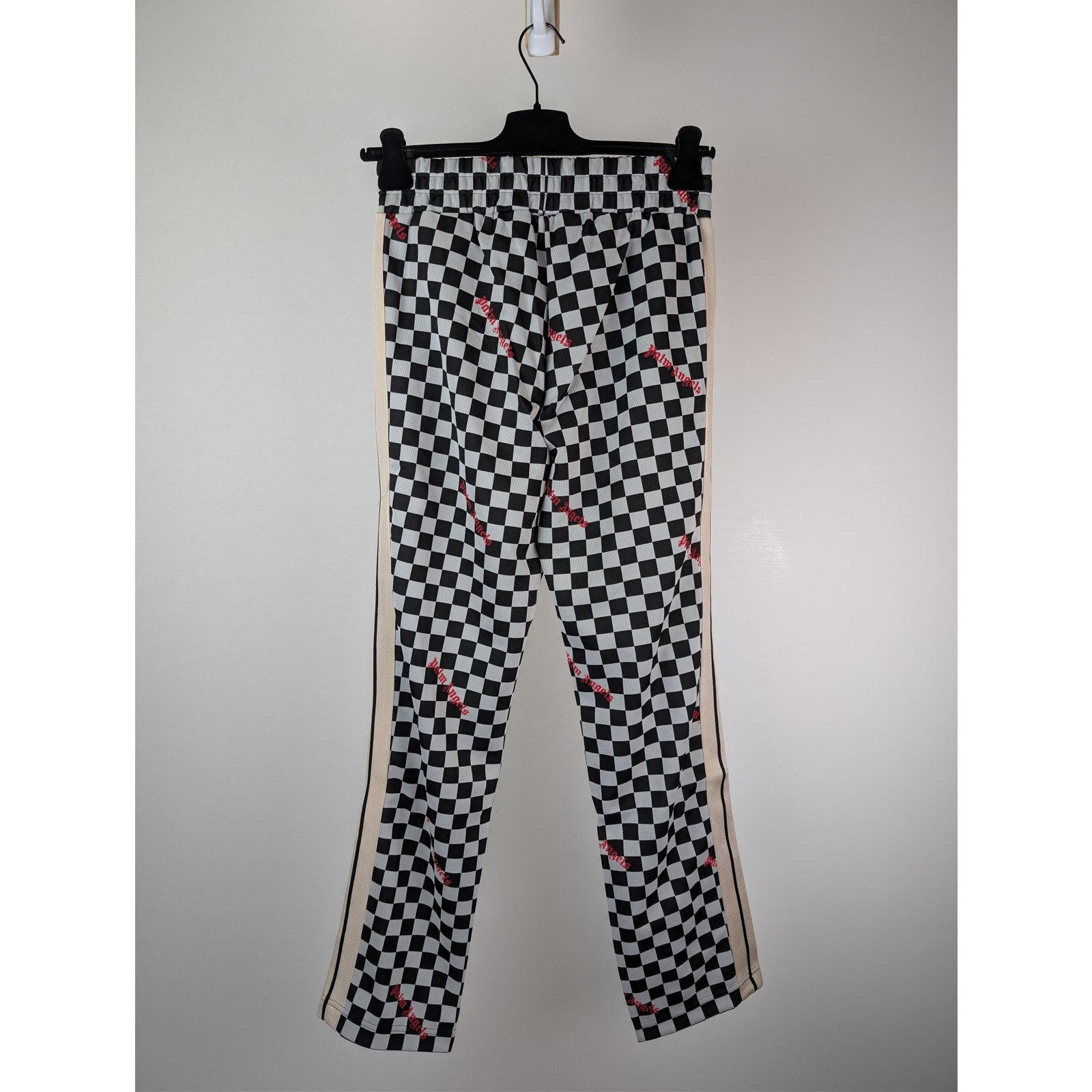 Palm Angels o1rshd1 Jacquard Damier Classic Track Pants in Black / Red Size US 32 / EU 48 - 11 Thumbnail