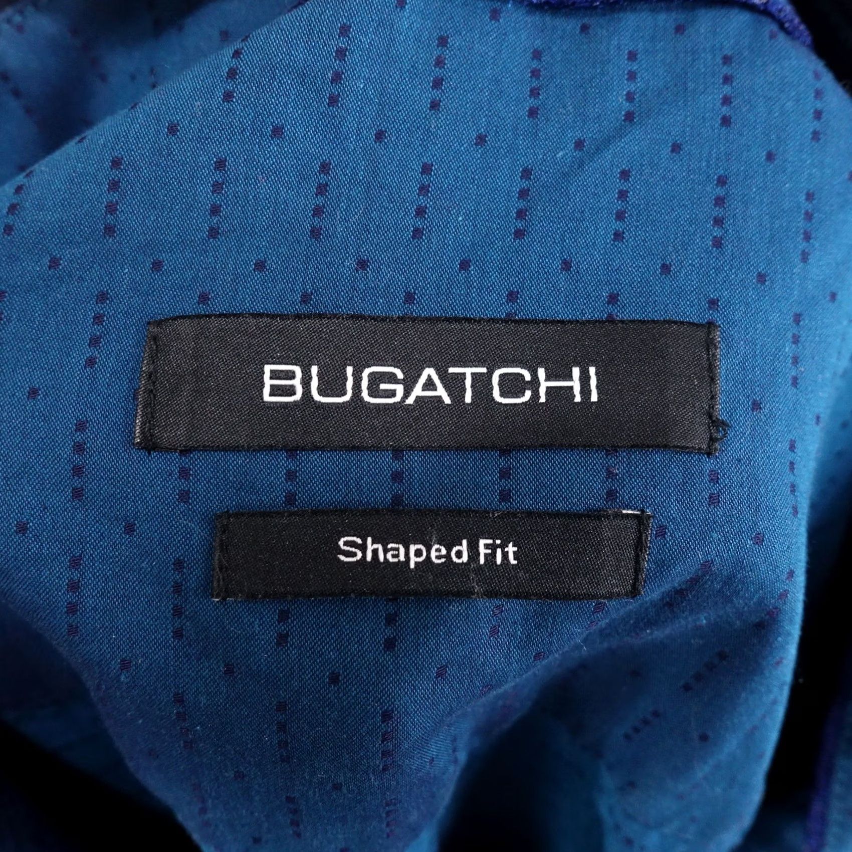 BUGATCHI BUGATCHI SHAPED FIT BLUE GEOMETRIC BUTTON DOWN SHIRT MENS SIZE L LARGE Size US L / EU 52-54 / 3 - 6 Thumbnail