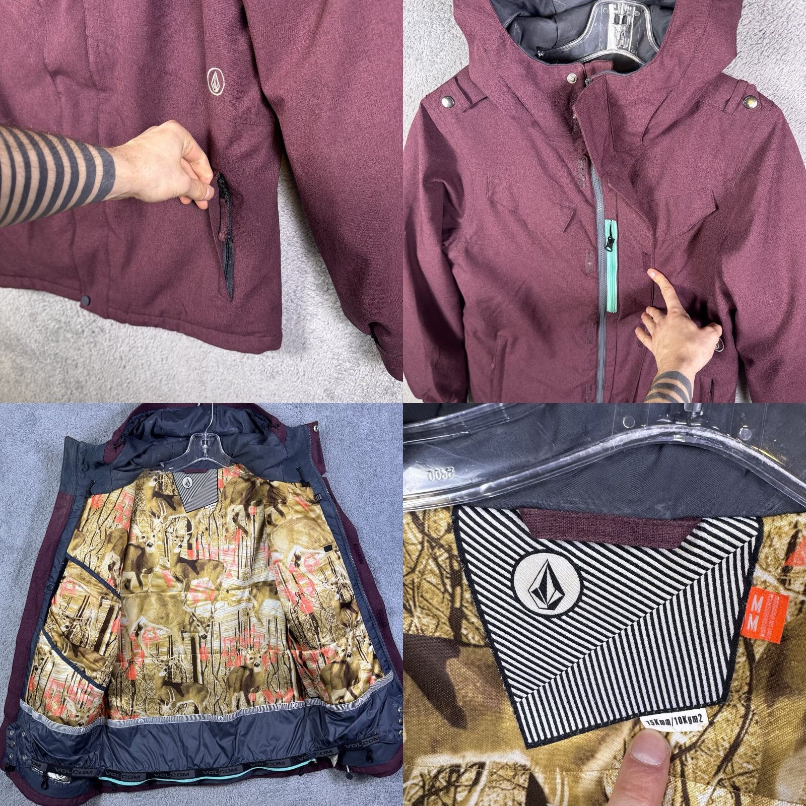 Volcom VINTAGE Volcom Jacket Mens M Snowboard Ski Rare Wing Insulated 15kmm Deer Lined Size US M / EU 48-50 / 2 - 8 Thumbnail