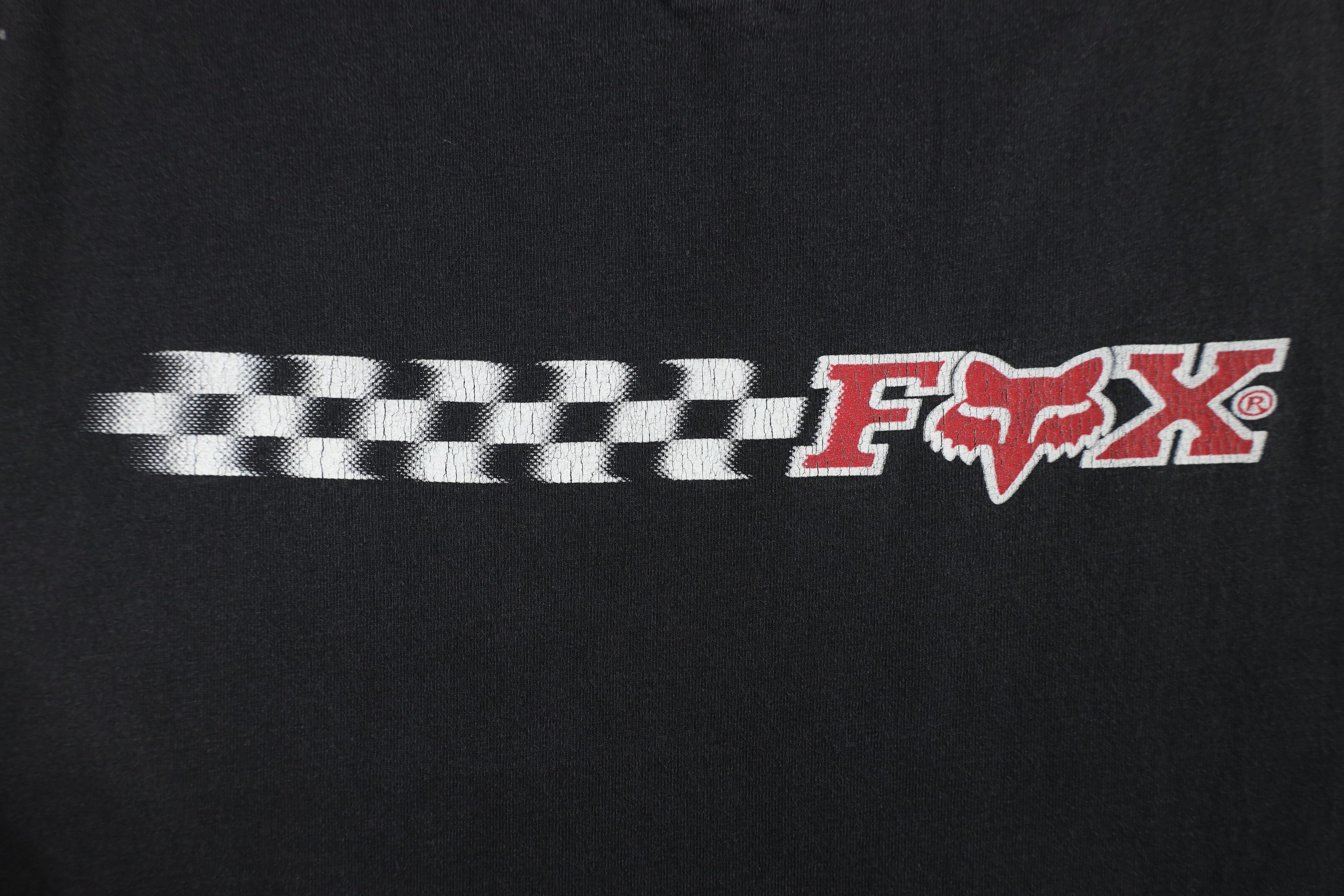 Fox Racing × Vintage Vintage 90s Fox Racing Checkered Flag T-Shirt Black USA Size US M / EU 48-50 / 2 - 4 Thumbnail