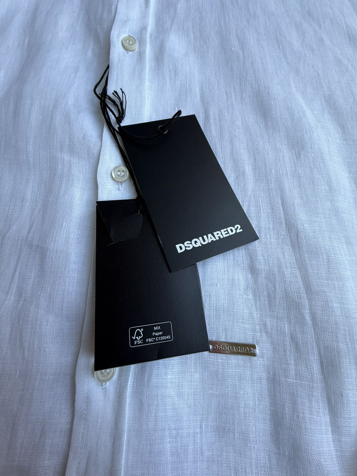Dsquared2 $790 Dsquared2 linen white shirt 56 BNWT summer dress Size US XL / EU 56 / 4 - 13 Thumbnail
