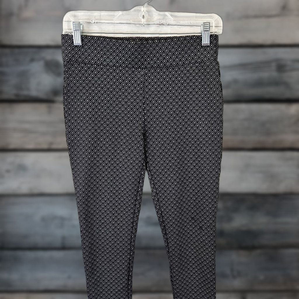 Loft VINTAGE Ann Taylor LOFT Womens Cropped Leggings Sz S Black Gray Mid Rise Rayon Blend Size 28" / US 6 / IT 42 - 1 Thumbnail