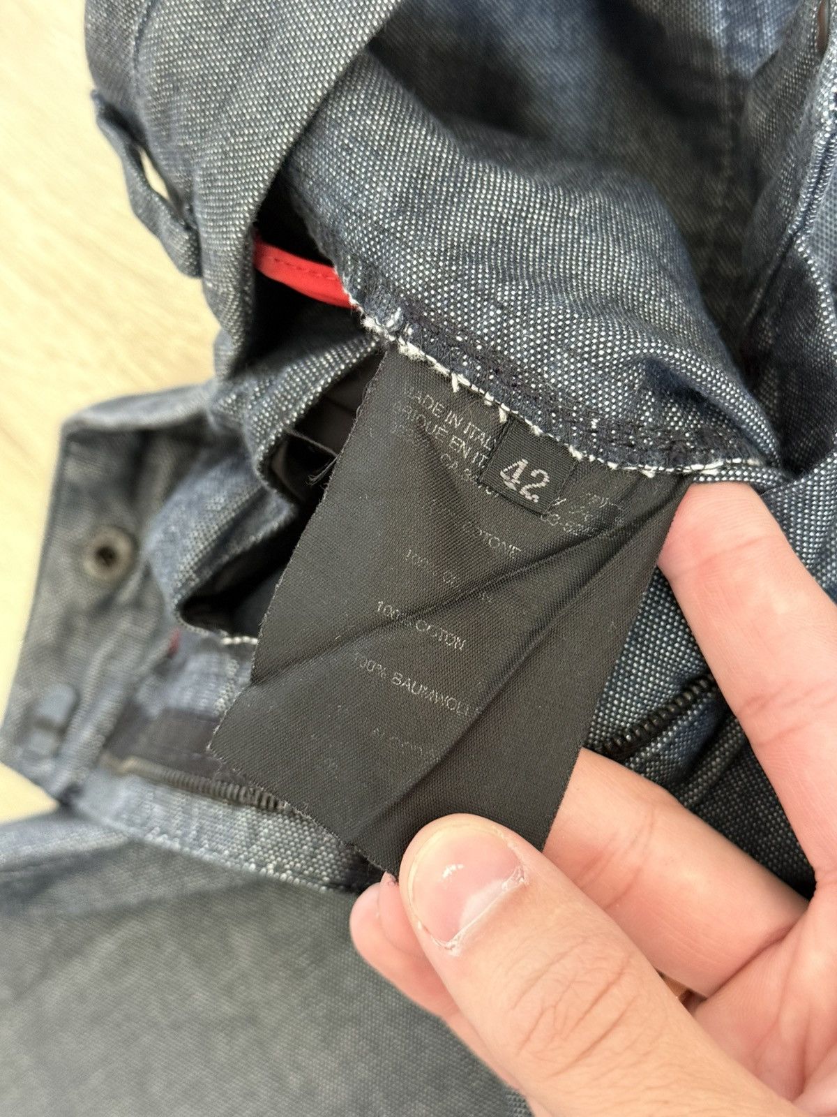 Prada Woman's Prada Red Tab Gray Denim Light Pant Size 42 Size 28" / US 6 / IT 42 - 14 Thumbnail