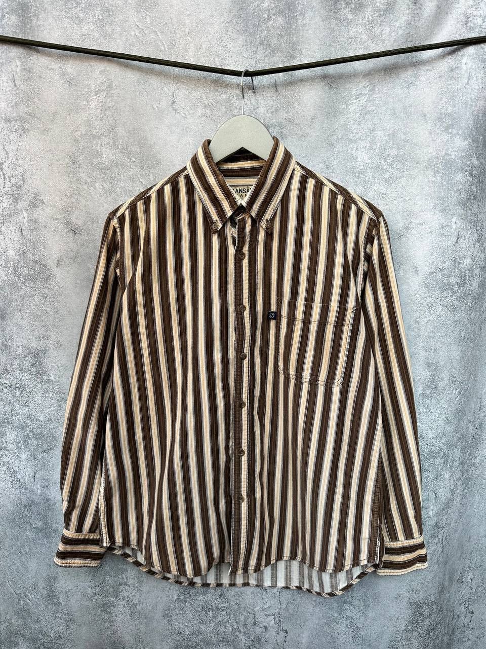 Kansai Yamamoto Jeans Striped Shirt NPE 777 Button Up