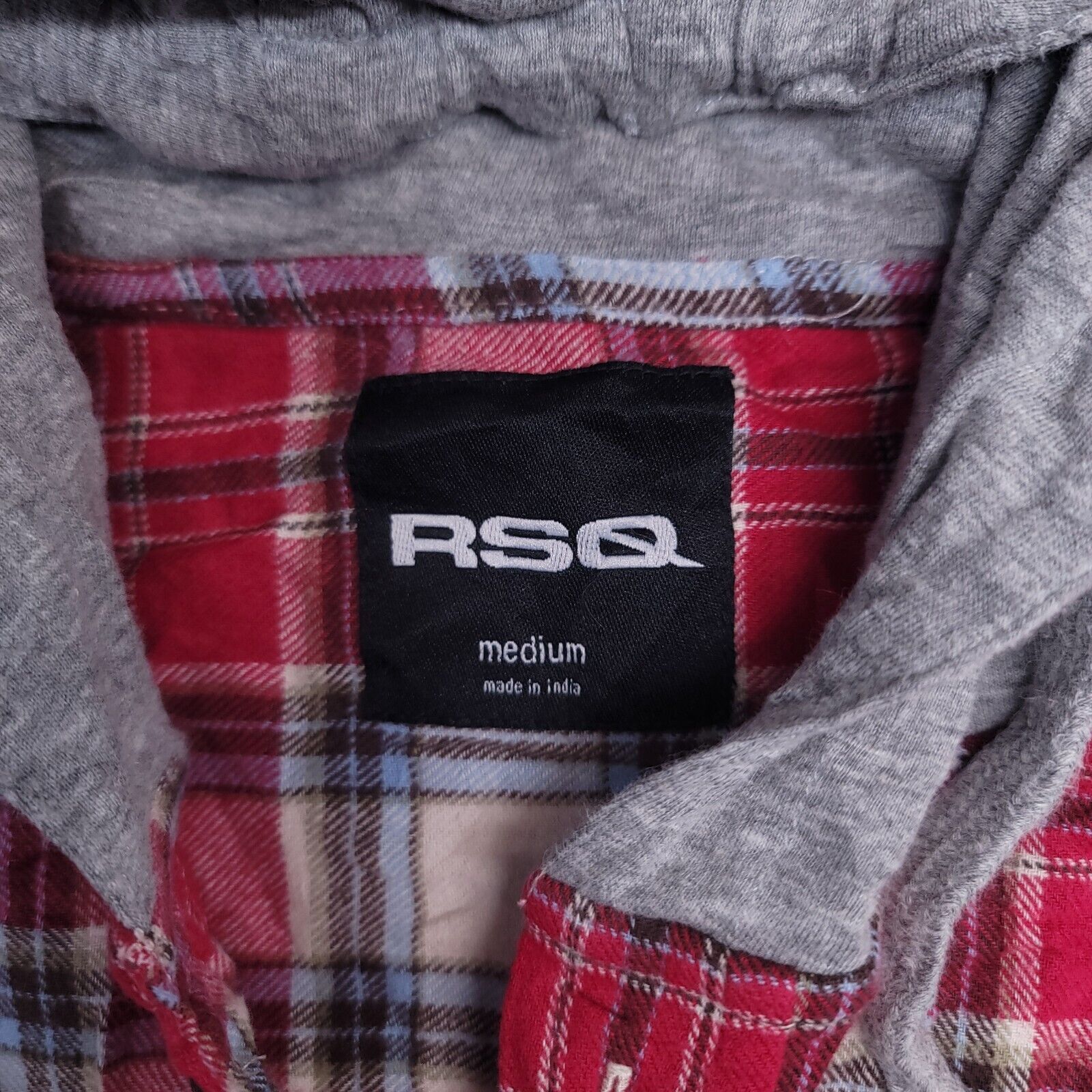 Rsq RSQ Casual Button Up Hoodie Mens Size Medium M Red Plaid Size US M / EU 48-50 / 2 - 3 Thumbnail