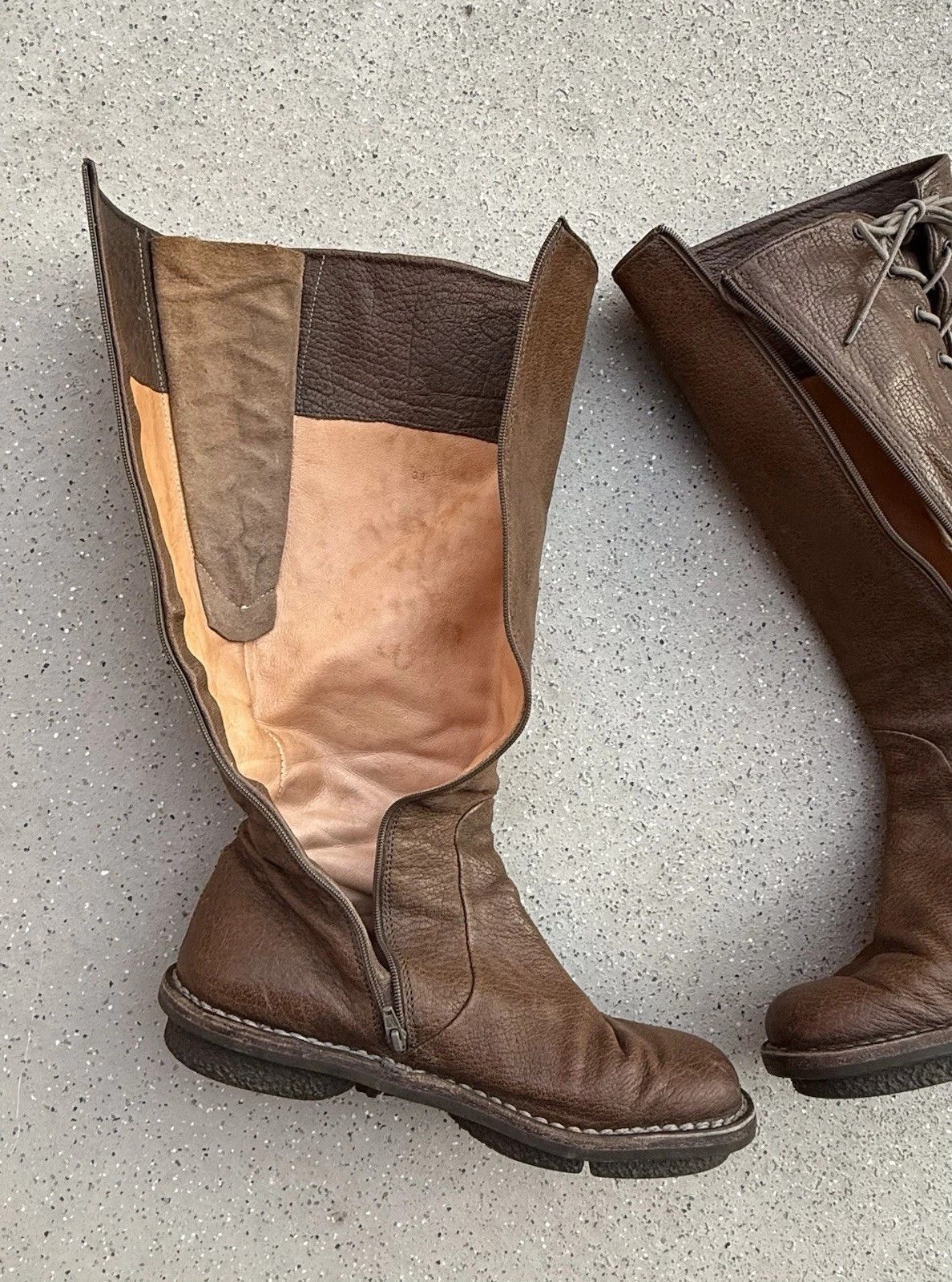 Trippen DDP Trippen Knee High Boots Brown Leather Lace Up Size 39 Size US 9 / IT 39 - 9 Thumbnail