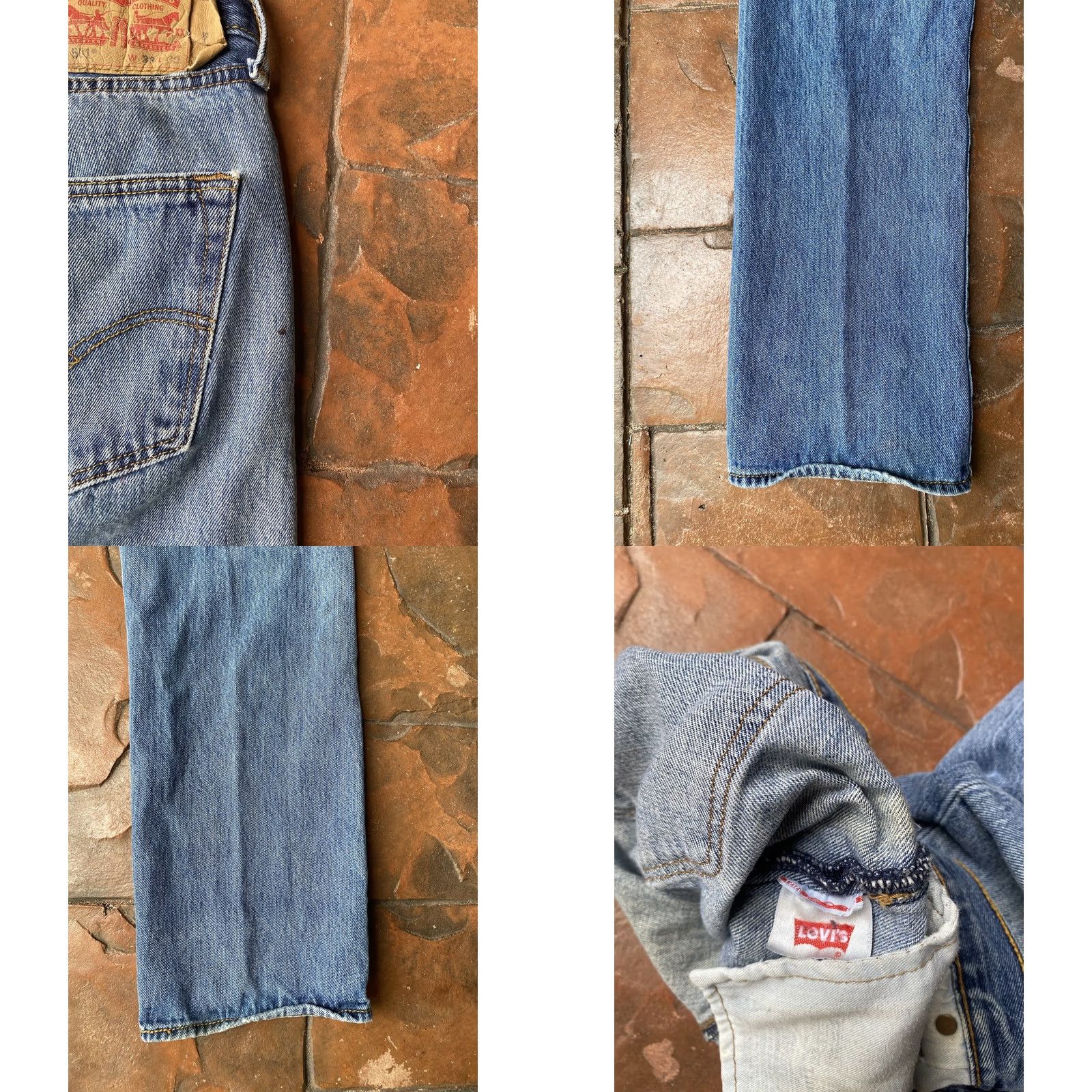 Levi's VINTAGE Levi's 501 Jeans Men 33x30 Blue Button Fly Straight Denim Mid Rise Regular Fit Size US 33 - 9 Thumbnail