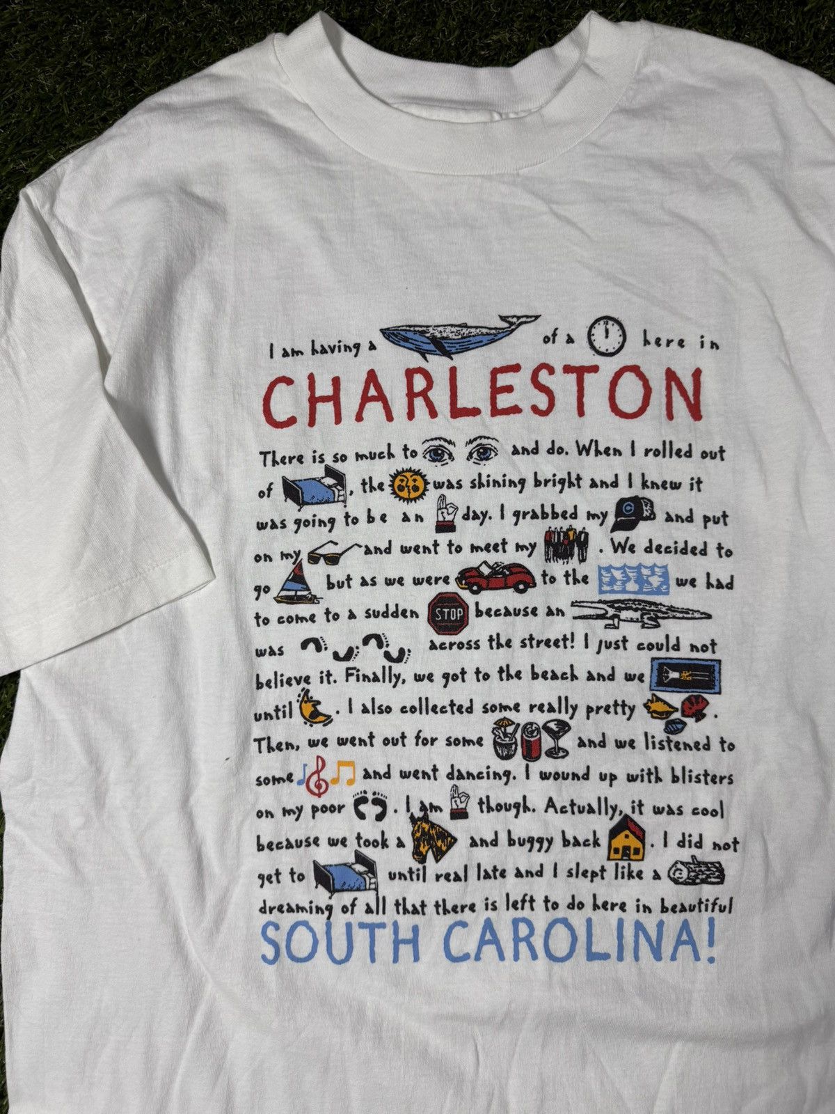 Vintage Vintage 90s Charleston Carolina Fishing Funny Graphic Tee Size US XL / EU 56 / 4 - 2 Thumbnail