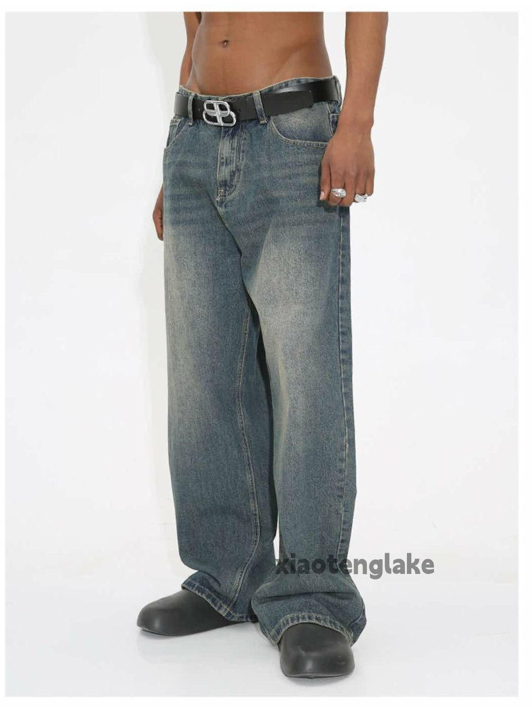 Jean × Vintage washed faded cleanfit yuppie loose baggy jeans Size US 32 / EU 48 - 1 Thumbnail