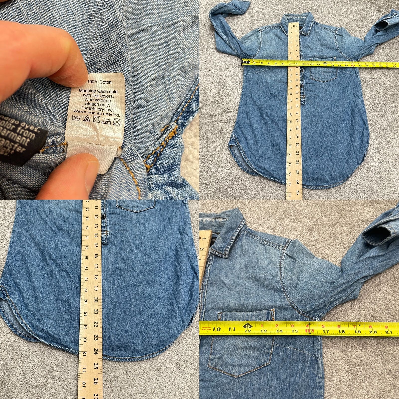 J.Crew J.Crew Button-Up Shirt Women 00 Blue Chambray Cotton Classic Popover Casual Shirt Women Size XXS / US 00 / IT 34 - 8 Thumbnail