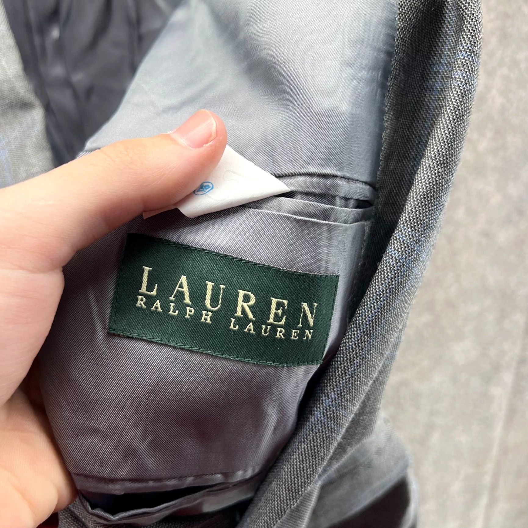 Ralph Lauren VINTAGE? No. Lauren Ralph Lauren Blazer Men 44L Gray Sport Coat Jacket Coat Silk Wool Plaid Size 44R - 5 Thumbnail