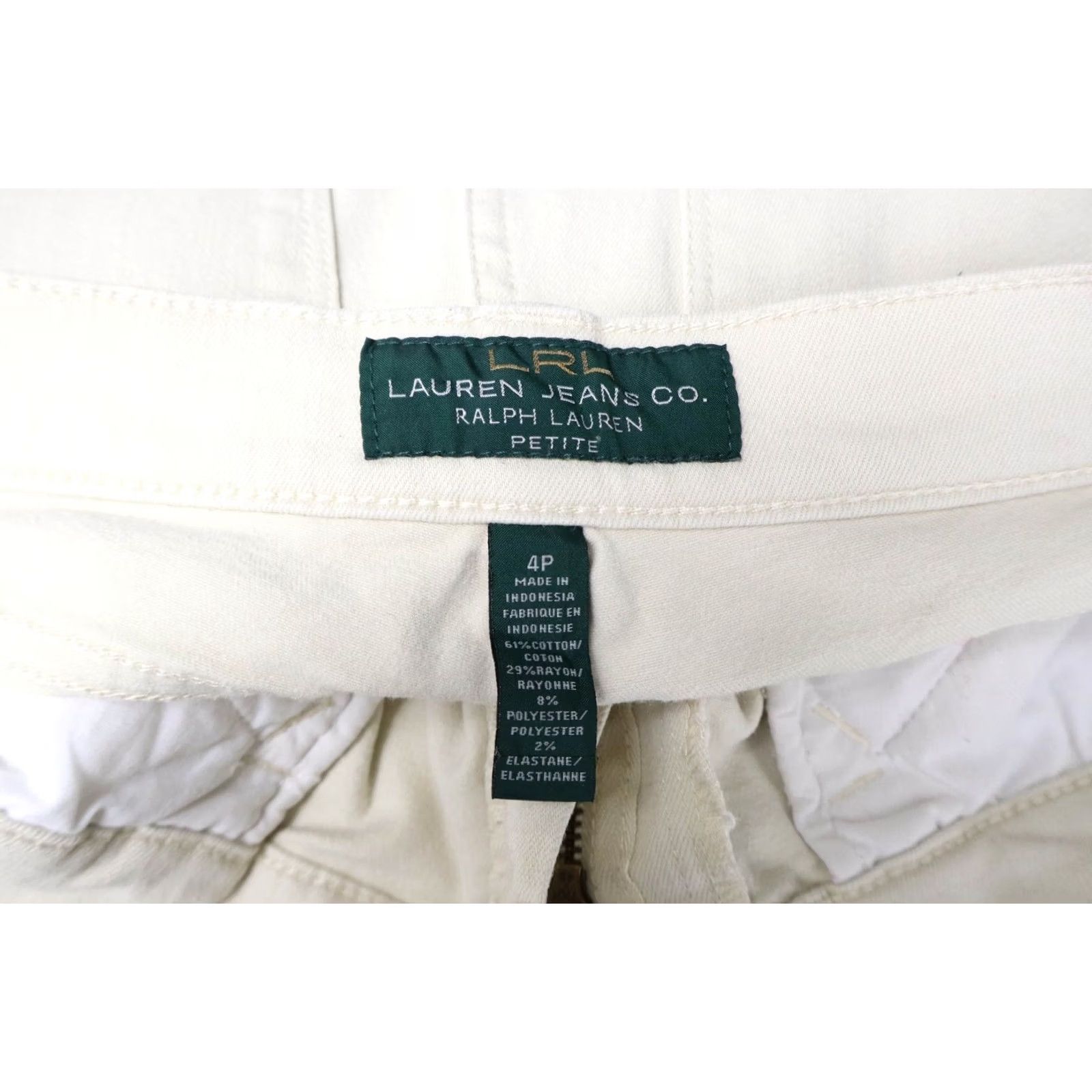 Ralph Lauren Ralph Lauren Jeans Women Slim Fit Low Waist Zip Stretch Petite 4P Beige Denim Jeans Size 27" / US 4 / IT 40 - 6 Thumbnail