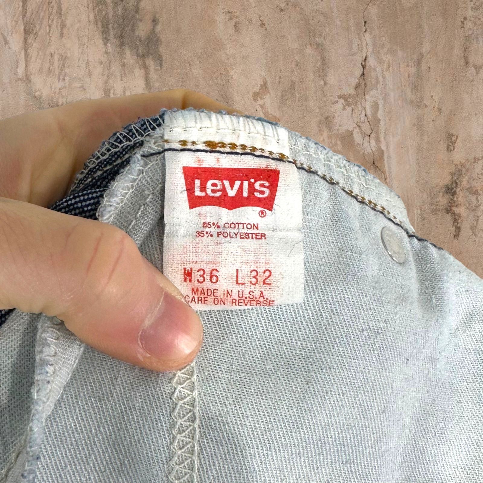 Levi's Vintage 90s Levis Jeans 36x28 Regular Straight Dark Wash Size US 36 / EU 52 - 5 Thumbnail