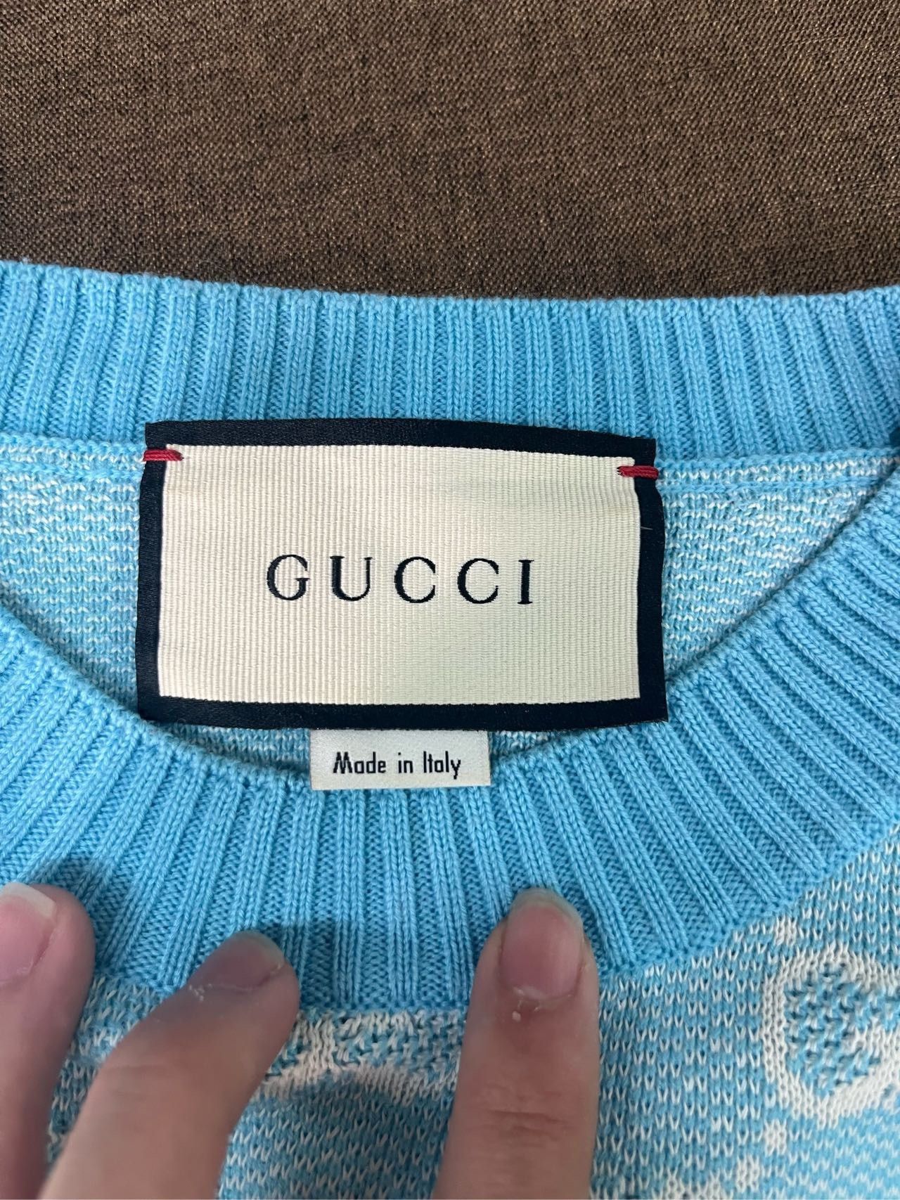 Gucci Gucci Blue full-print knitted sweater 2501-Nextarrow Size US M / EU 48-50 / 2 - 4 Thumbnail