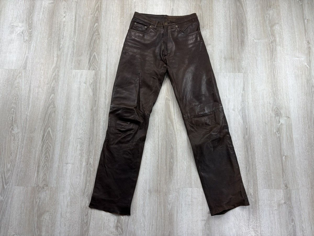 Genuine Leather × Leather × Vintage Womens biker motorcycle leather pants Apollo Size 29 Size 24" / US 00 / IT 34 - 1 Thumbnail