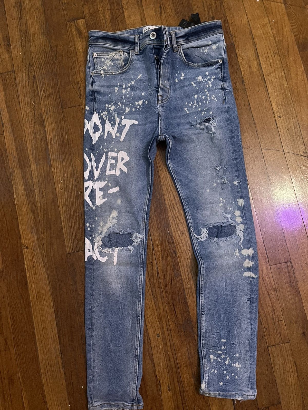 Zara Zara ripped paint splattered jeans Size US 30 / EU 46 - 1 Thumbnail