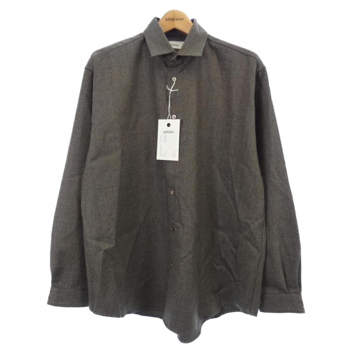 Market Shirt Wool Long Sleeve Plain Button Up Brown Size US S / EU 44-46 / 1 - 1 Thumbnail