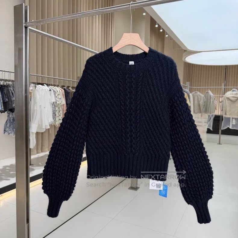 Hermes Hermes Dark blue cashmere and wool chunky knit sweater Size XS / US 0-2 / IT 36-38 - 1 Thumbnail