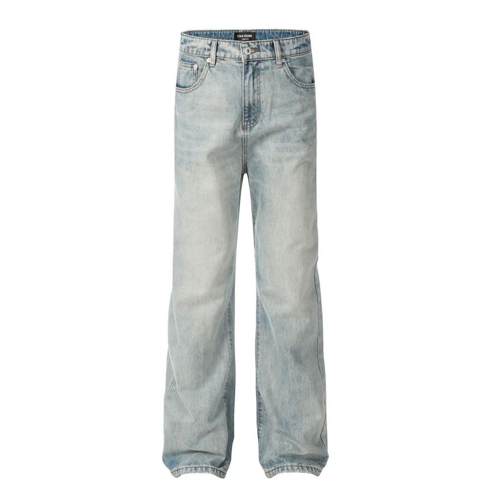 Japanese Brand × Jean Washed men's loose casual punk distressed straight jeans Size US 32 / EU 48 - 1 Thumbnail