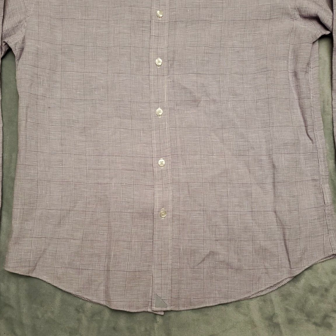 UNTUCKit VINTAGE Untuckit Shirt Mens Medium Purple Plaid 100% Linen Summer Comfort Classic Casual Mens Size US M / EU 48-50 / 2 - 2 Thumbnail