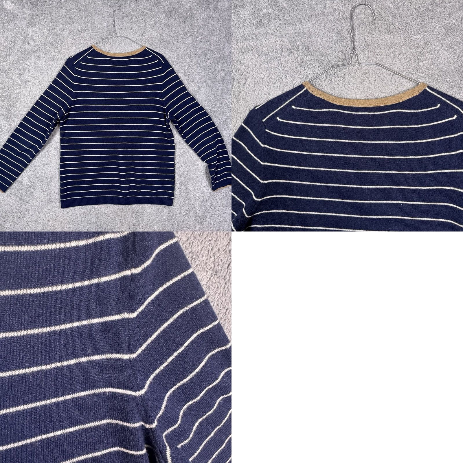 Vintage LL Bean Cashmere Sweater Women's XL Classic Crewneck Knit Pullover Stripe 515166 Size XL / US 12-14 / IT 48-50 - 8 Thumbnail