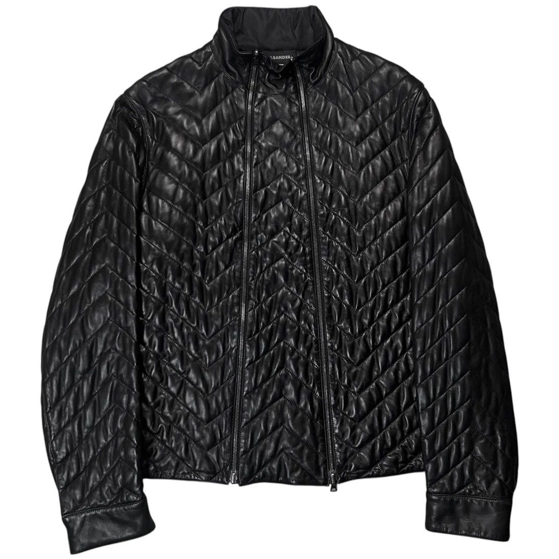 Jil Sander Jil Sander by Raf Simons Quilted Zip Leather Jacket - AW07 Size US L / EU 52-54 / 3 - 1 Thumbnail