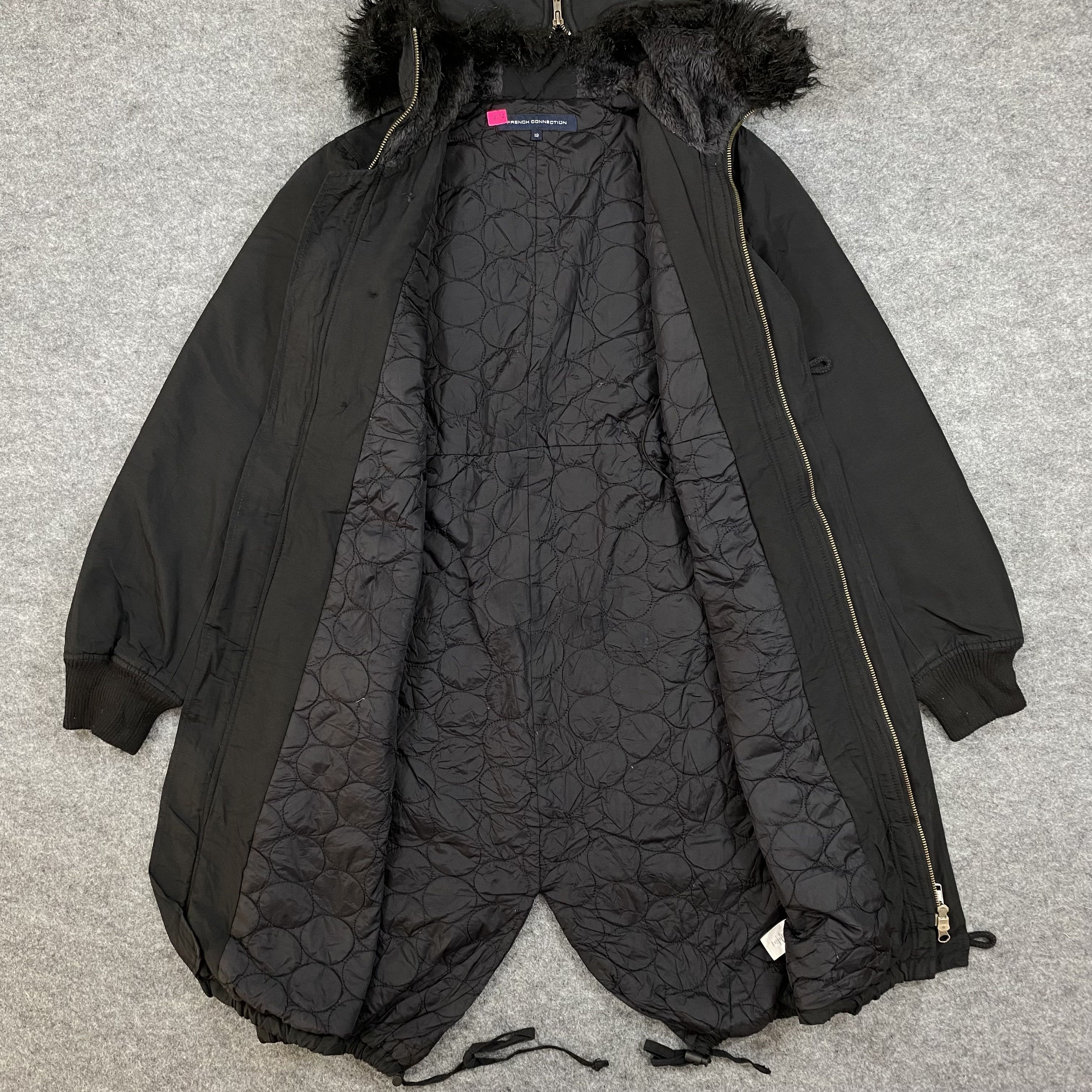 French Connection FRENCH CONNECTION Fishtail Parka Faux Fur Hood Jacket-J645 Size US S / EU 44-46 / 1 - 3 Thumbnail