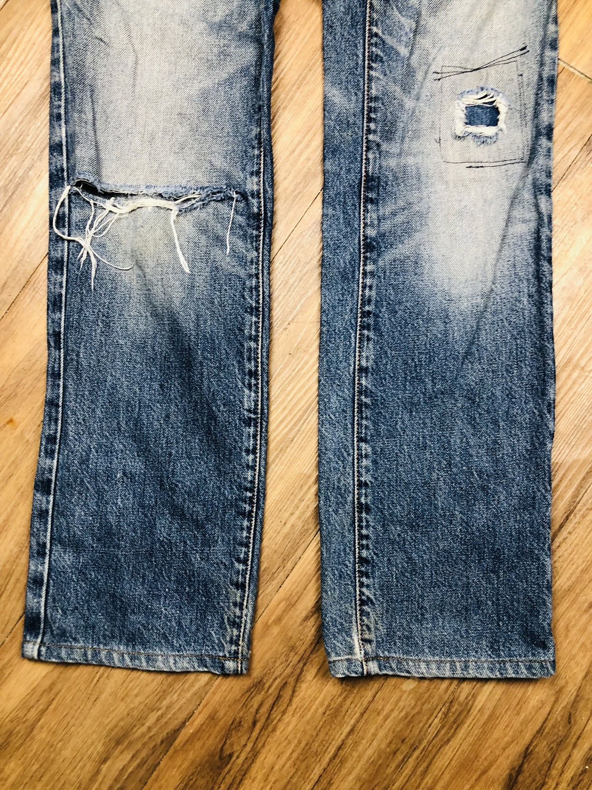 Japanese Brand Boss Orange Distressed Jeans (33) Size US 30 / EU 46 - 4 Thumbnail