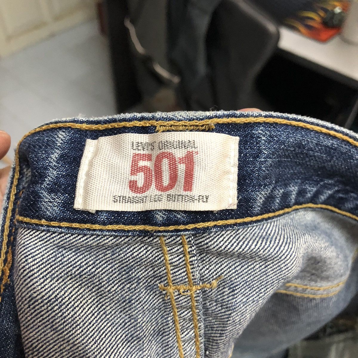 Levi's DLL 501 Levis Blue Distressed Denim Pants #C081 Size US 30 / EU 46 - 22 Thumbnail