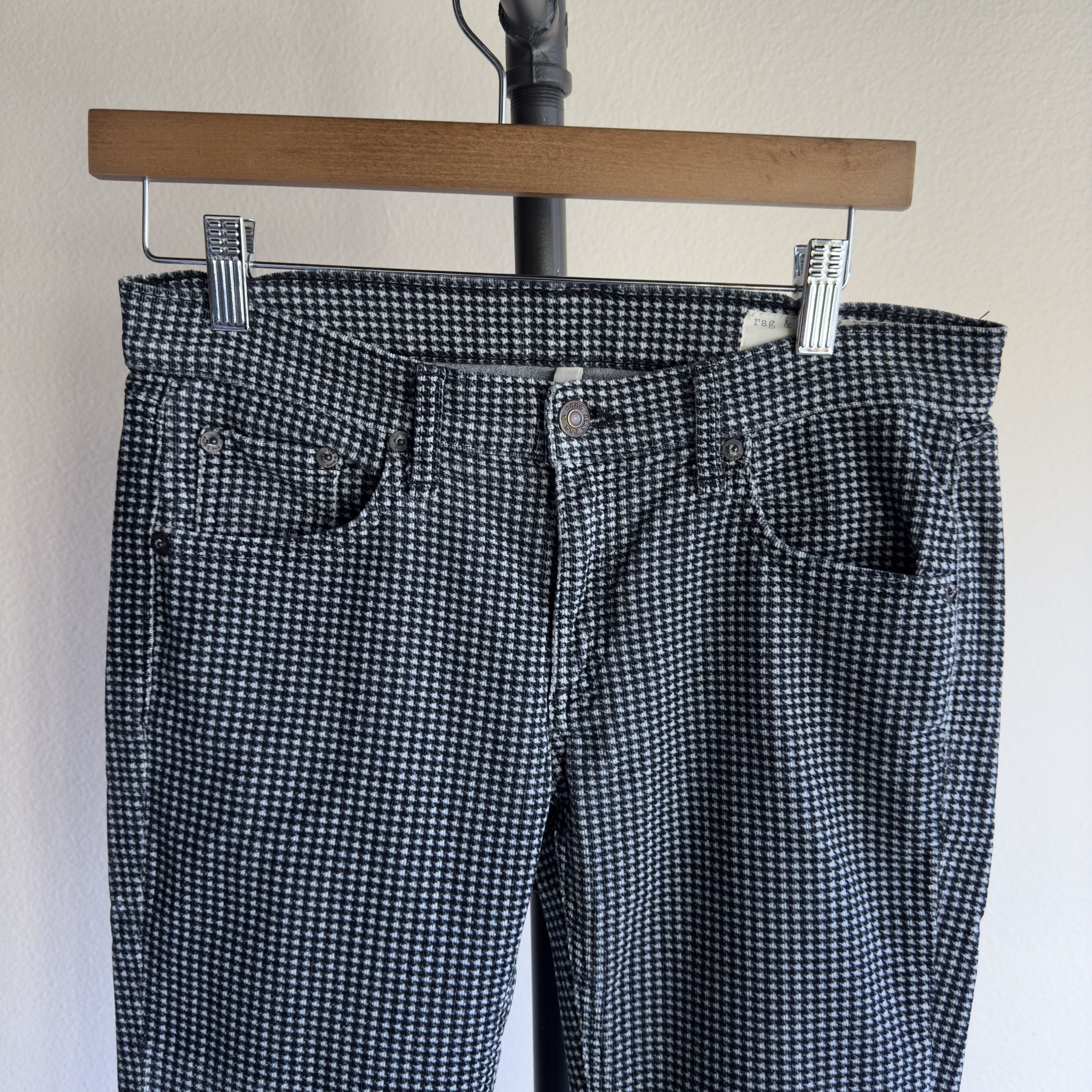 Rag & Bone Rag & Bone Houndstooth Pants Size 27" / US 4 / IT 40 - 1 Thumbnail