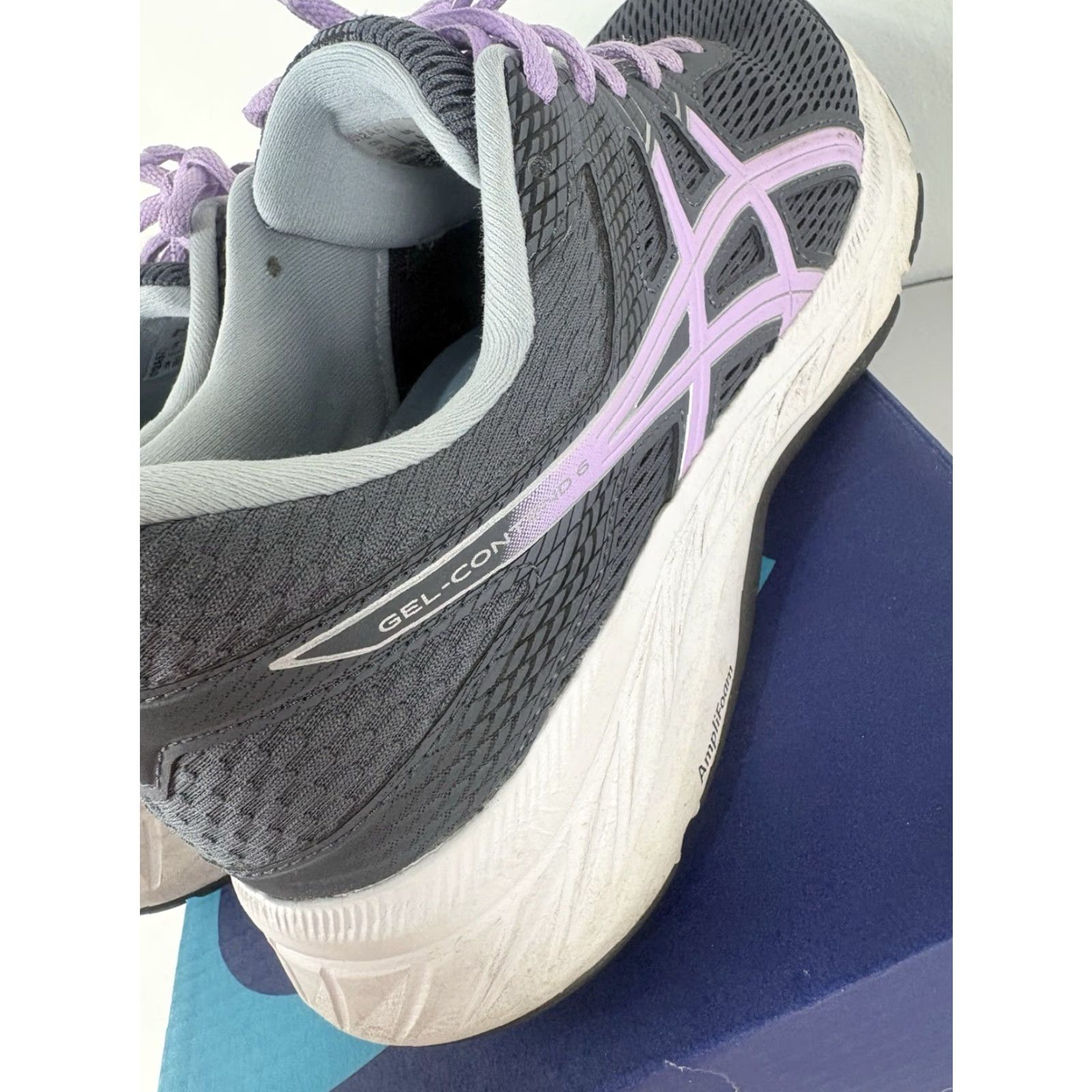 Asics ASICS Gel Contend 6 Sneaker Womens 8W Lace Up Gray/Purple Scrunch Geometric Colorful Athleisure Running & Walking Shoes Size US 8 / IT 38 - 5 Thumbnail